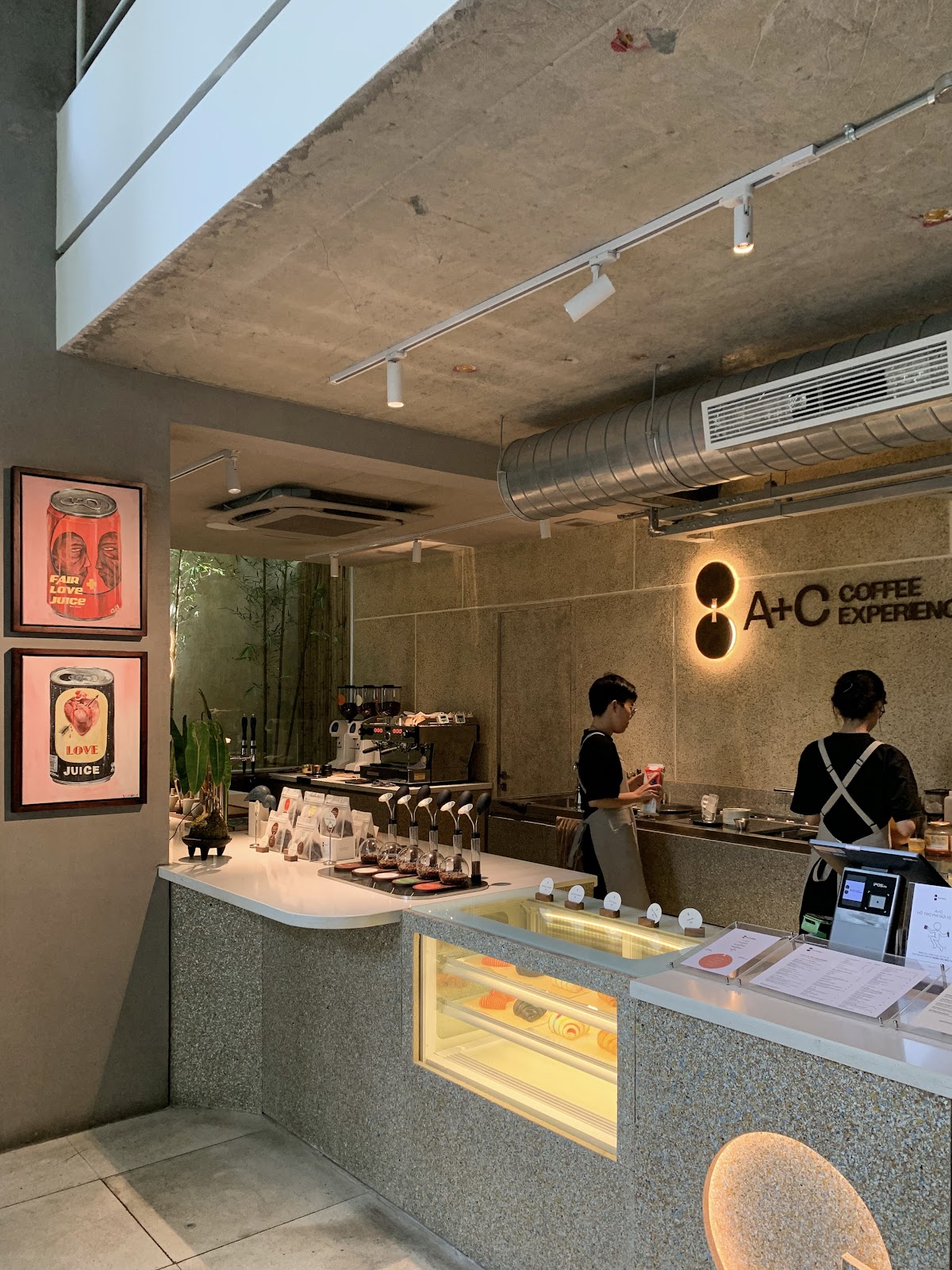 Espresso machine and pop-art cans