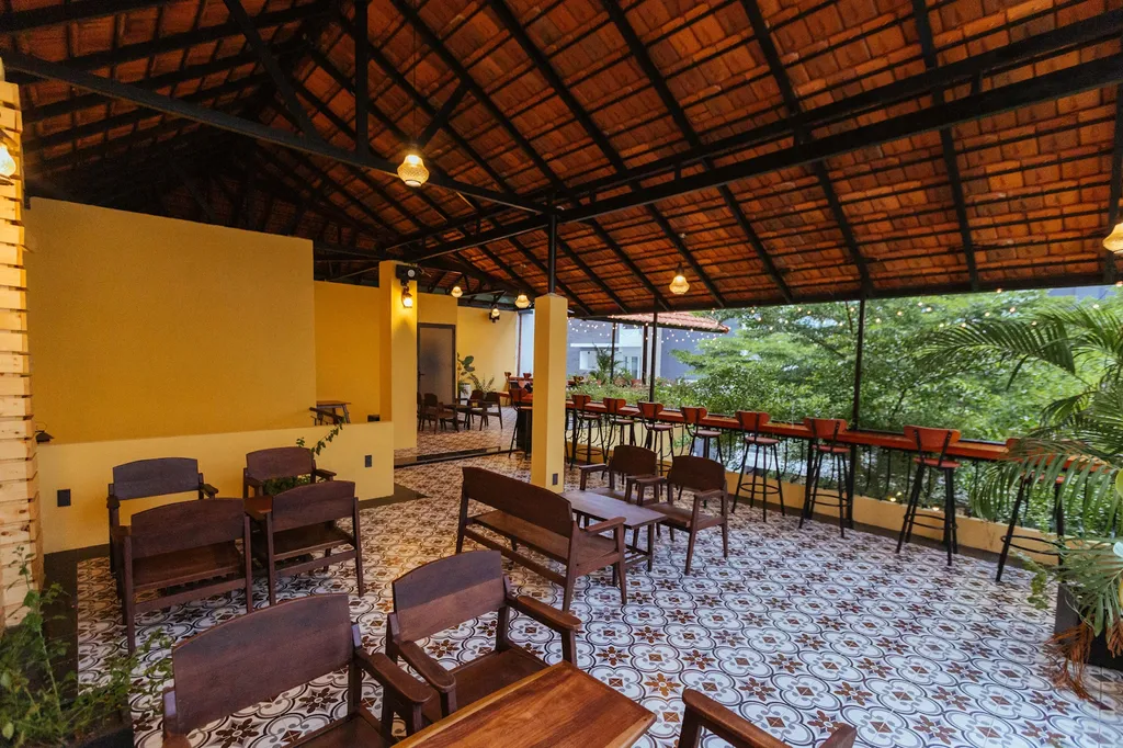 A Priori’s tiled-roof terrace