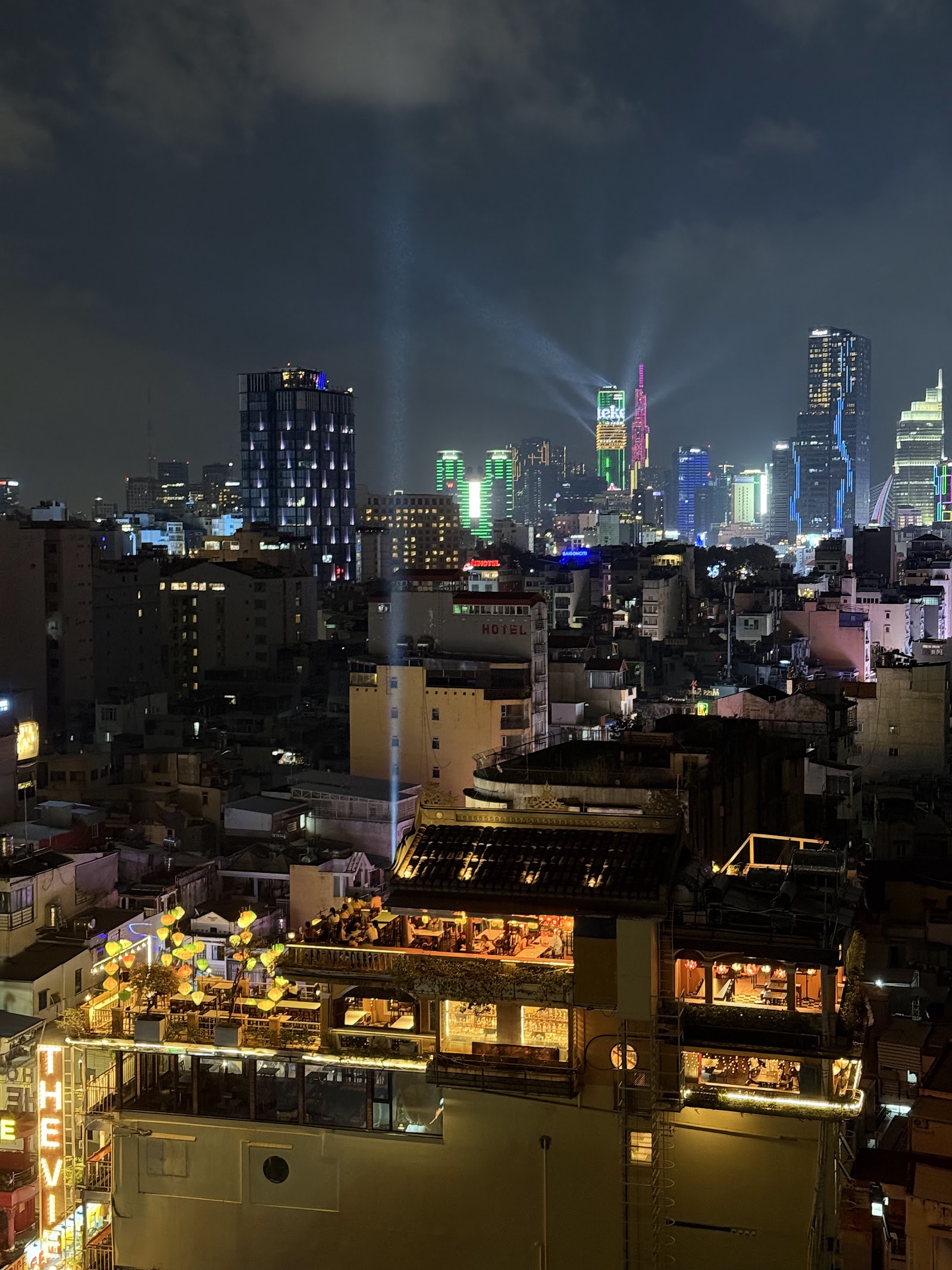 Saigon skyline at night — the DJ-set backdrop