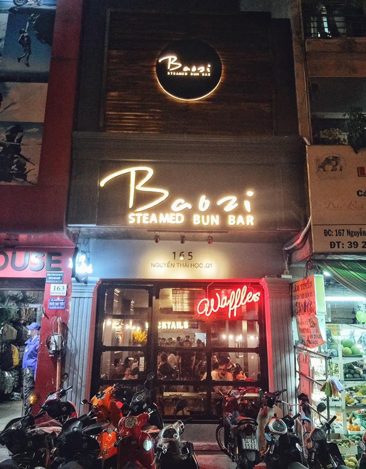 Baozi neon sign at night