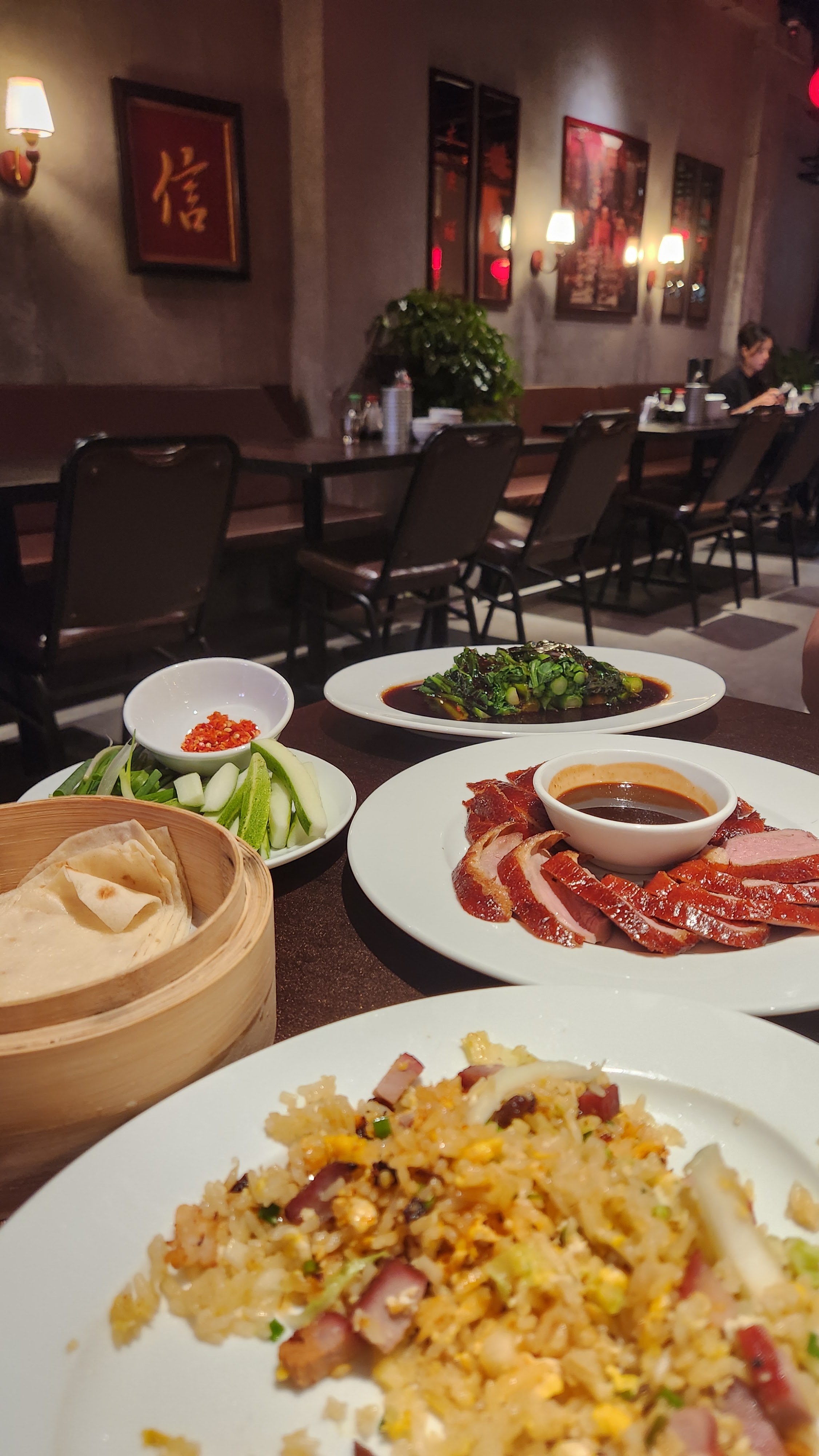 Roast duck & fried rice spread