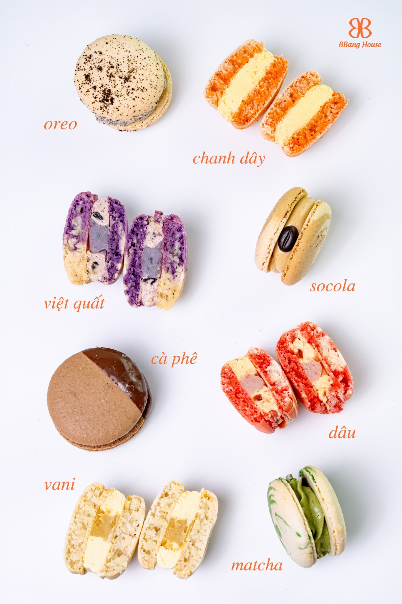 BBang House's 8-flavor macaron board