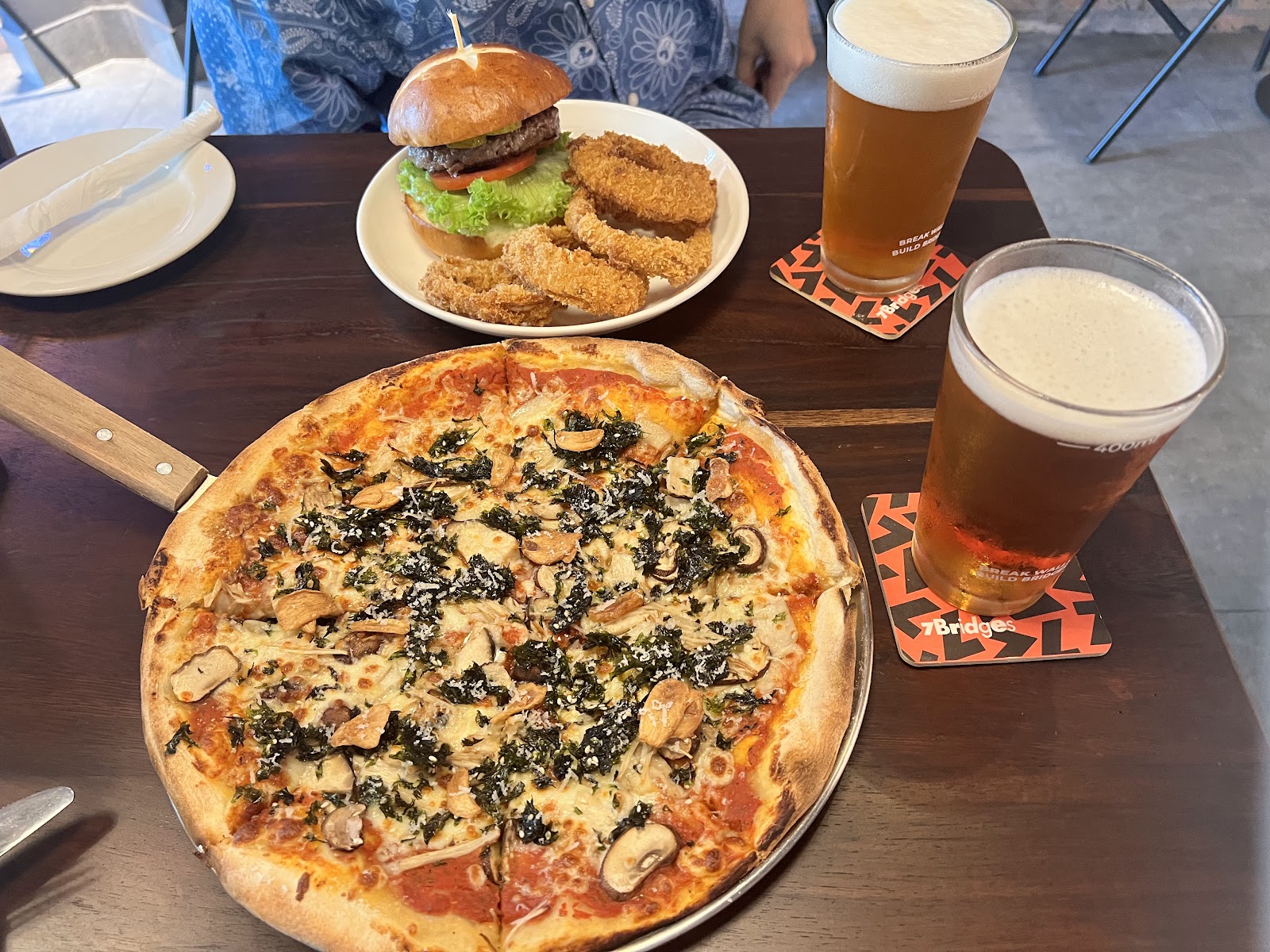 Brick & Barrel pizza — blistered, chewy crust