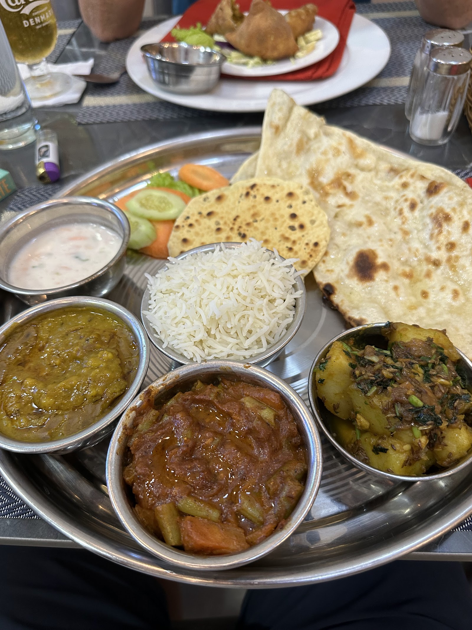 Thali and samosa