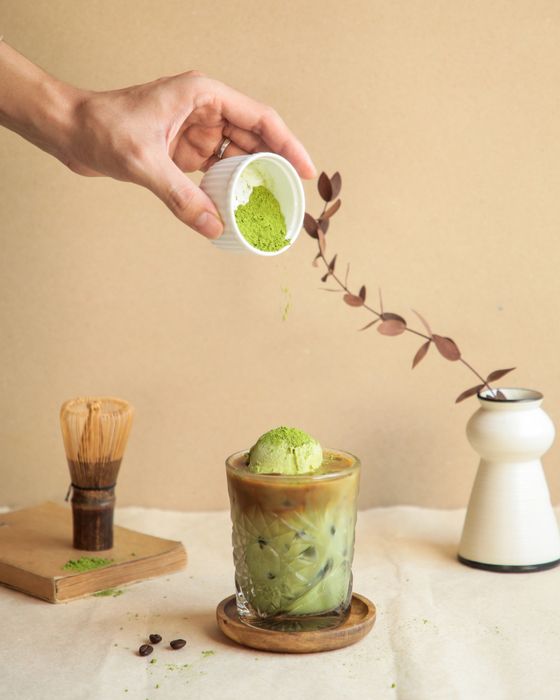 Ly matcha latte xanh mướt của Coffee Hut