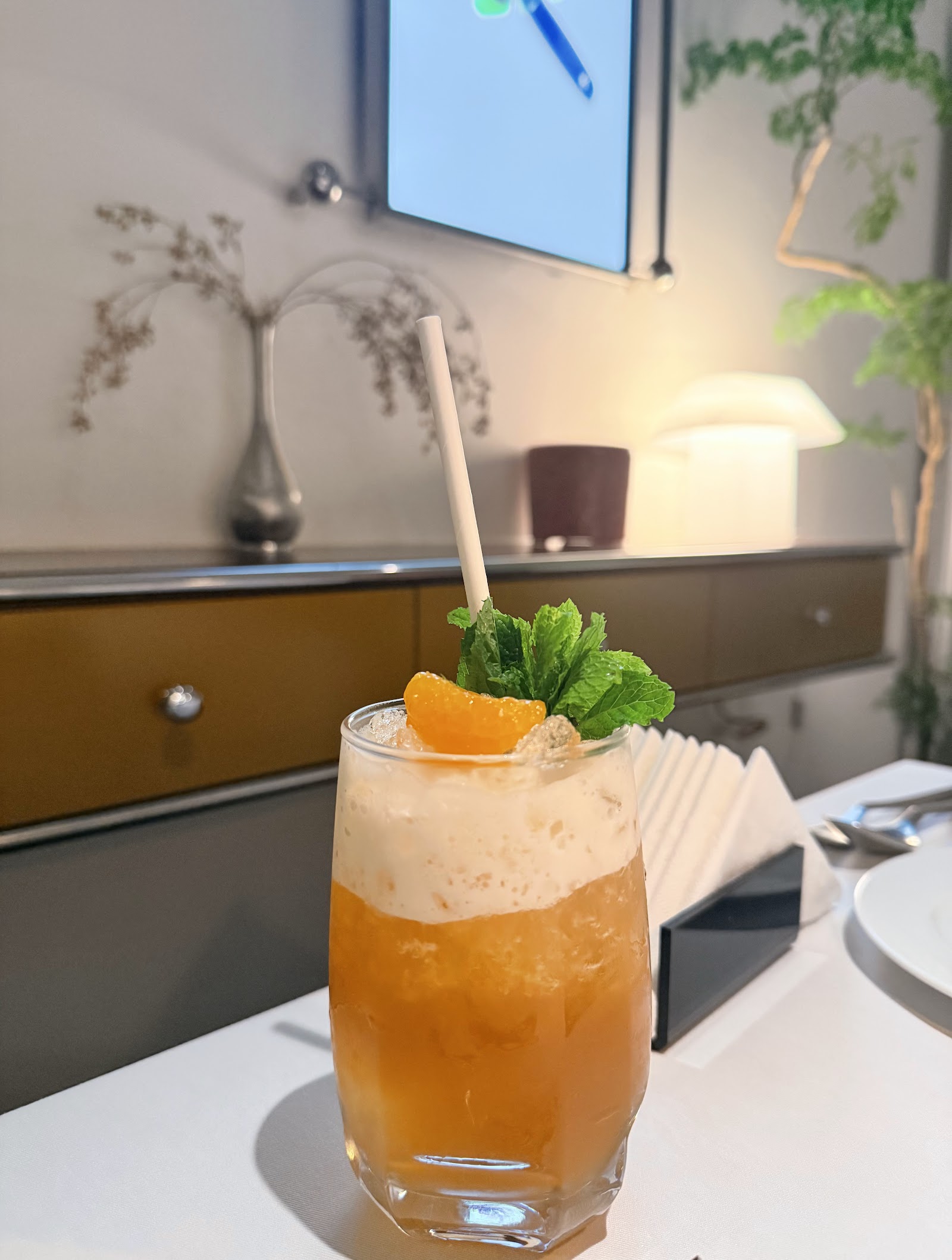 Iced citrus cooler with mint
