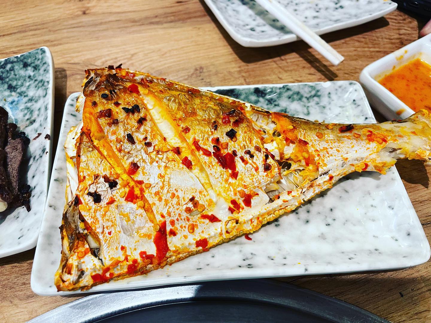 Chili-salt grilled fish