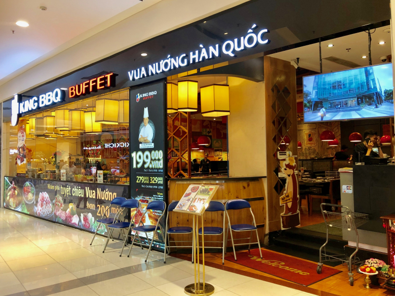 Mặt tiền King BBQ trong trung tâm thương mại