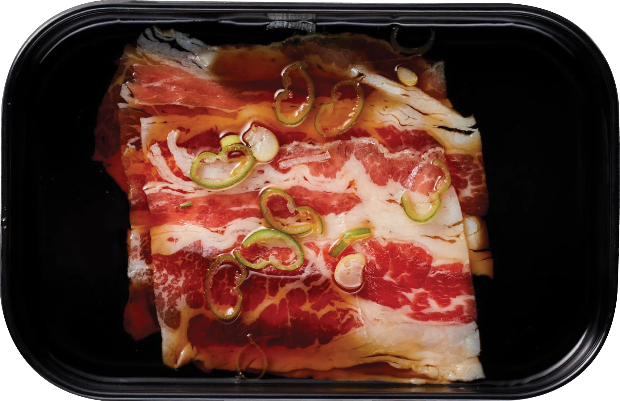 Thin-sliced rolled beef short plate — the venue's menu photo