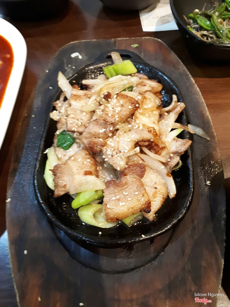 Grilled pork belly