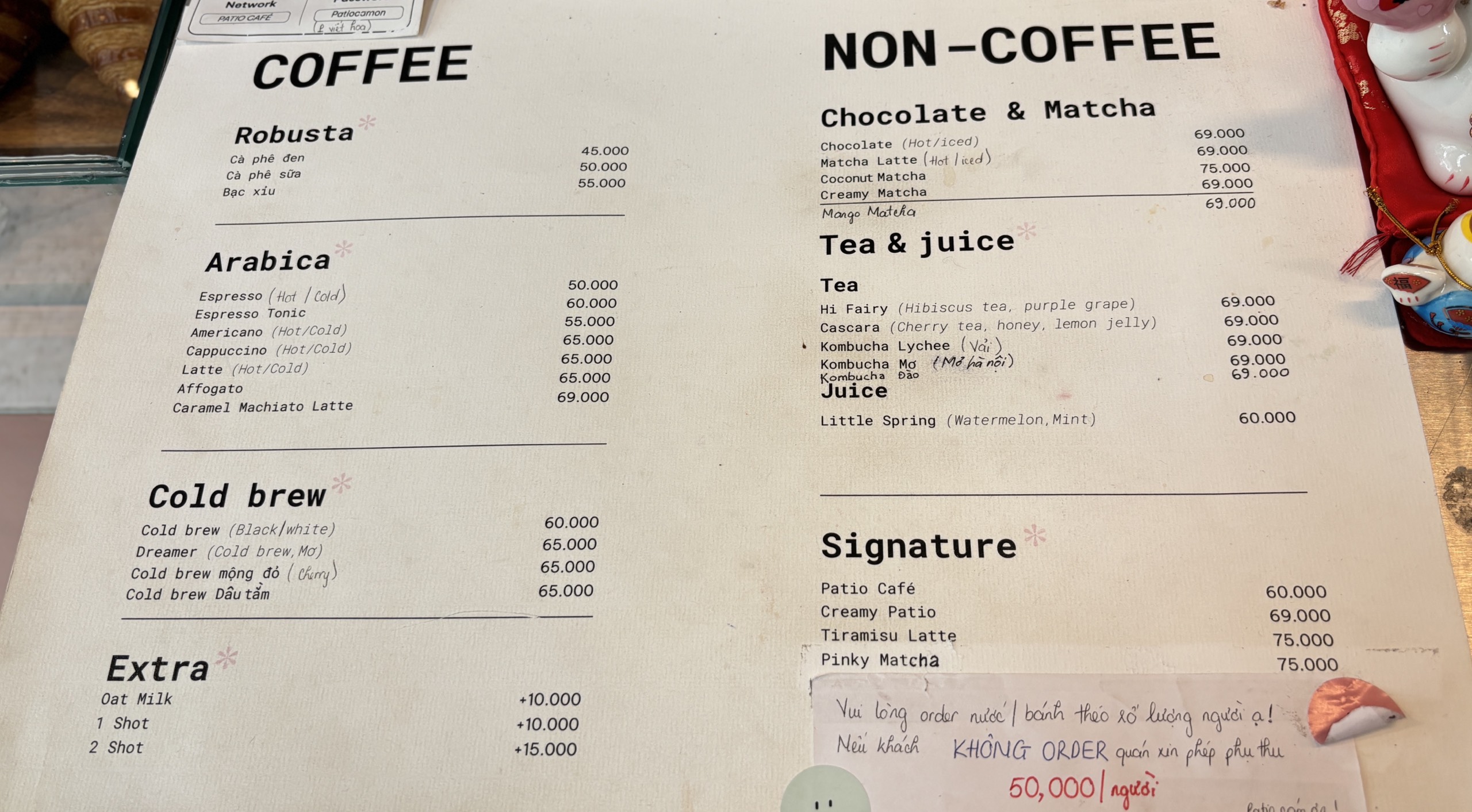 Bảng giá PATIO CAFÉ, ảnh 06/2024