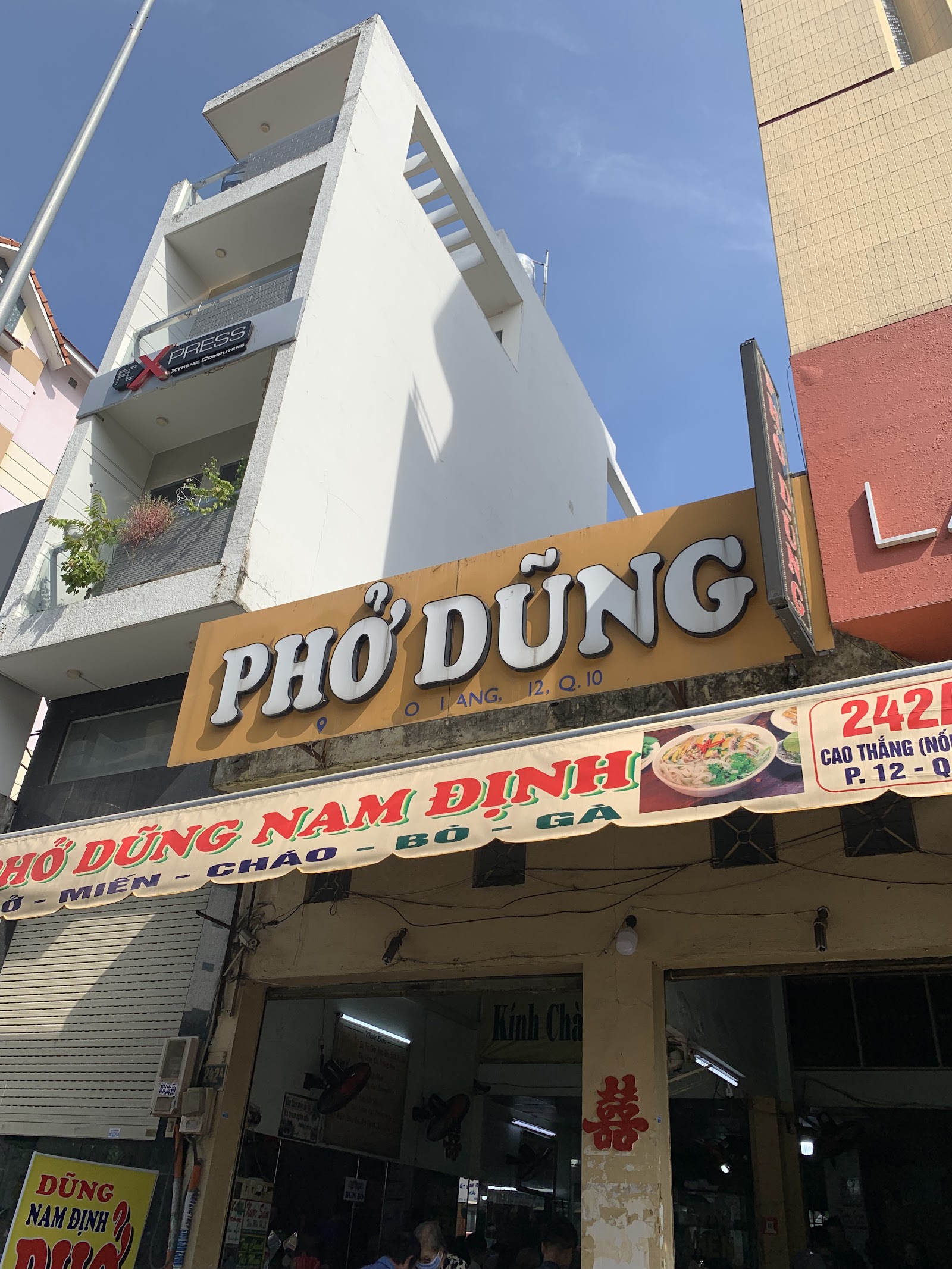 Pho Dung Nam Dinh storefront, 242 Cao Thang — photo from Google Maps