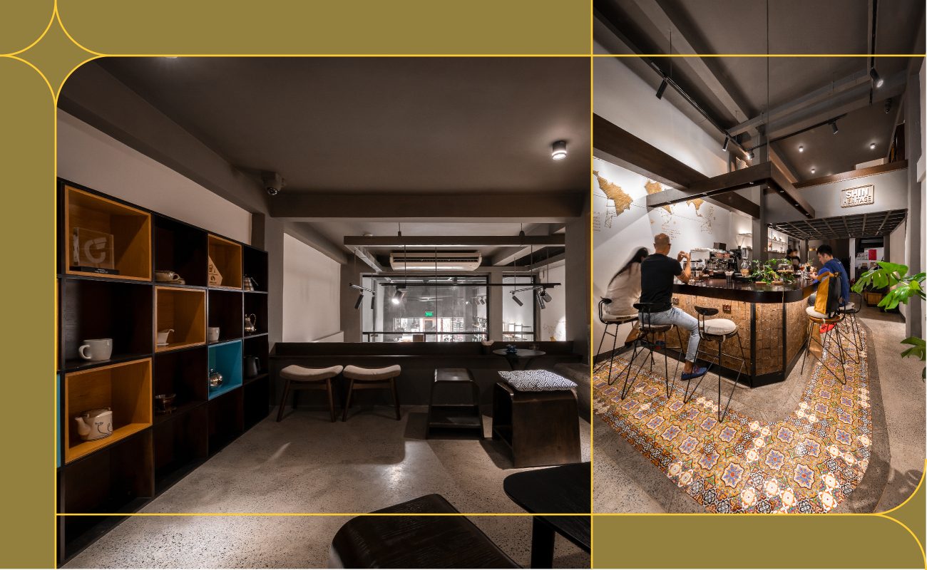 Quầy bar gạch nung